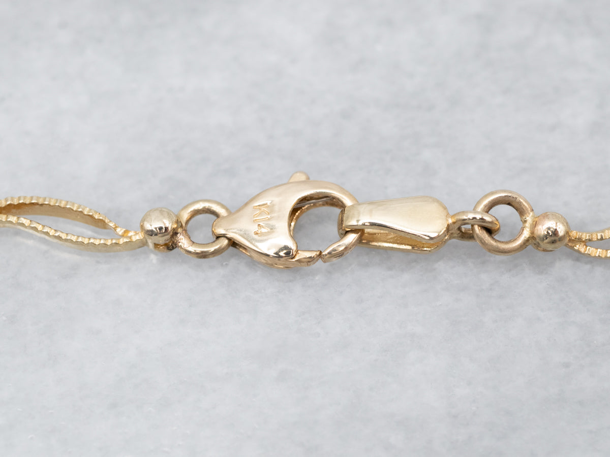 Sleek Polished Gold Diamond Necklace