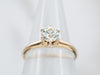 Antique White Sapphire Solitaire Engagement Ring