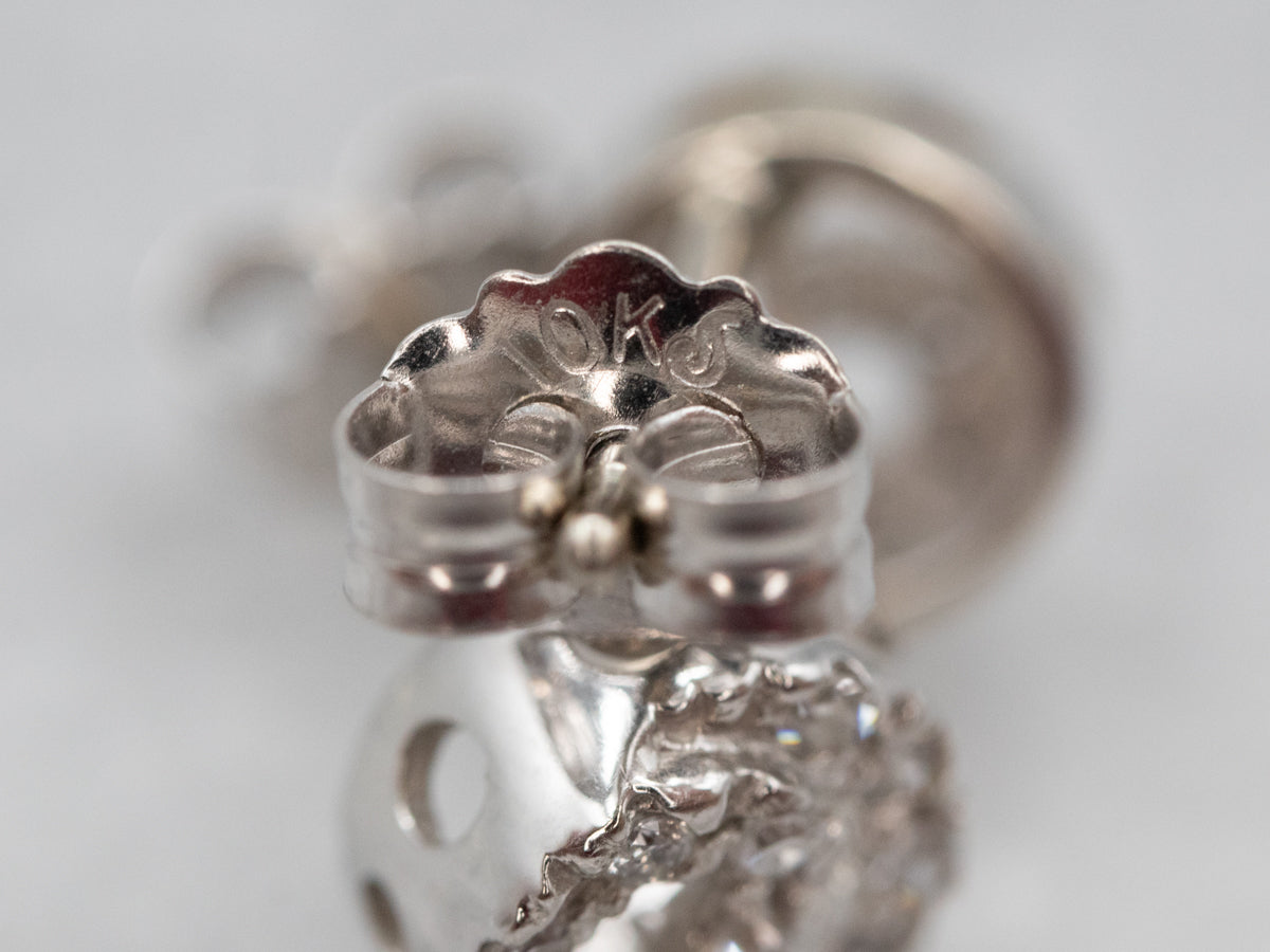 Modernist Diamond Spiral Stud Earrings