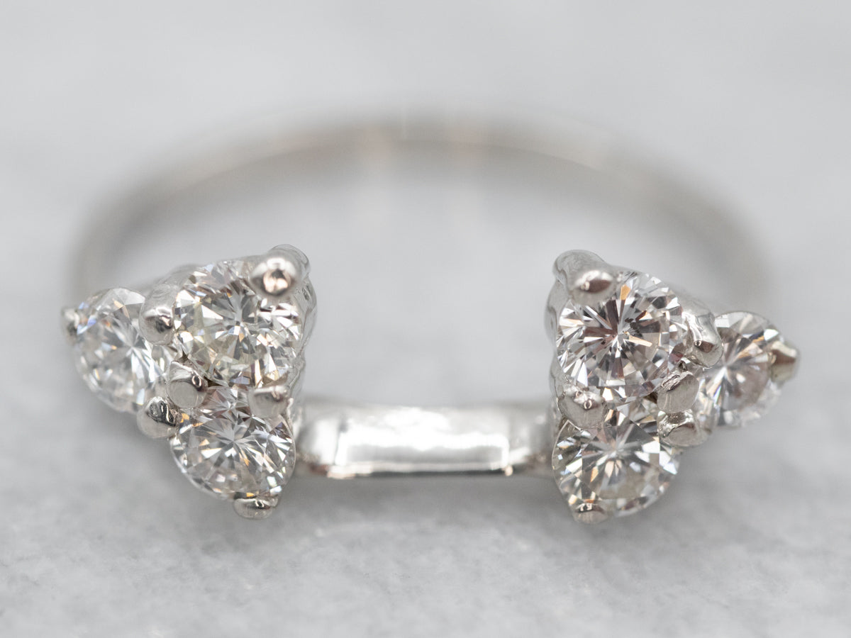 Vintage Platinum Diamond Wrap Solitaire Enhancer