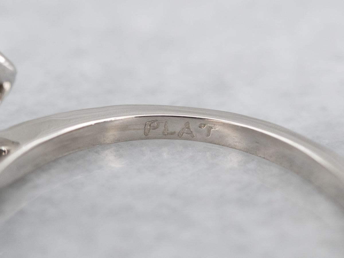 Vintage Platinum Diamond Wrap Solitaire Enhancer