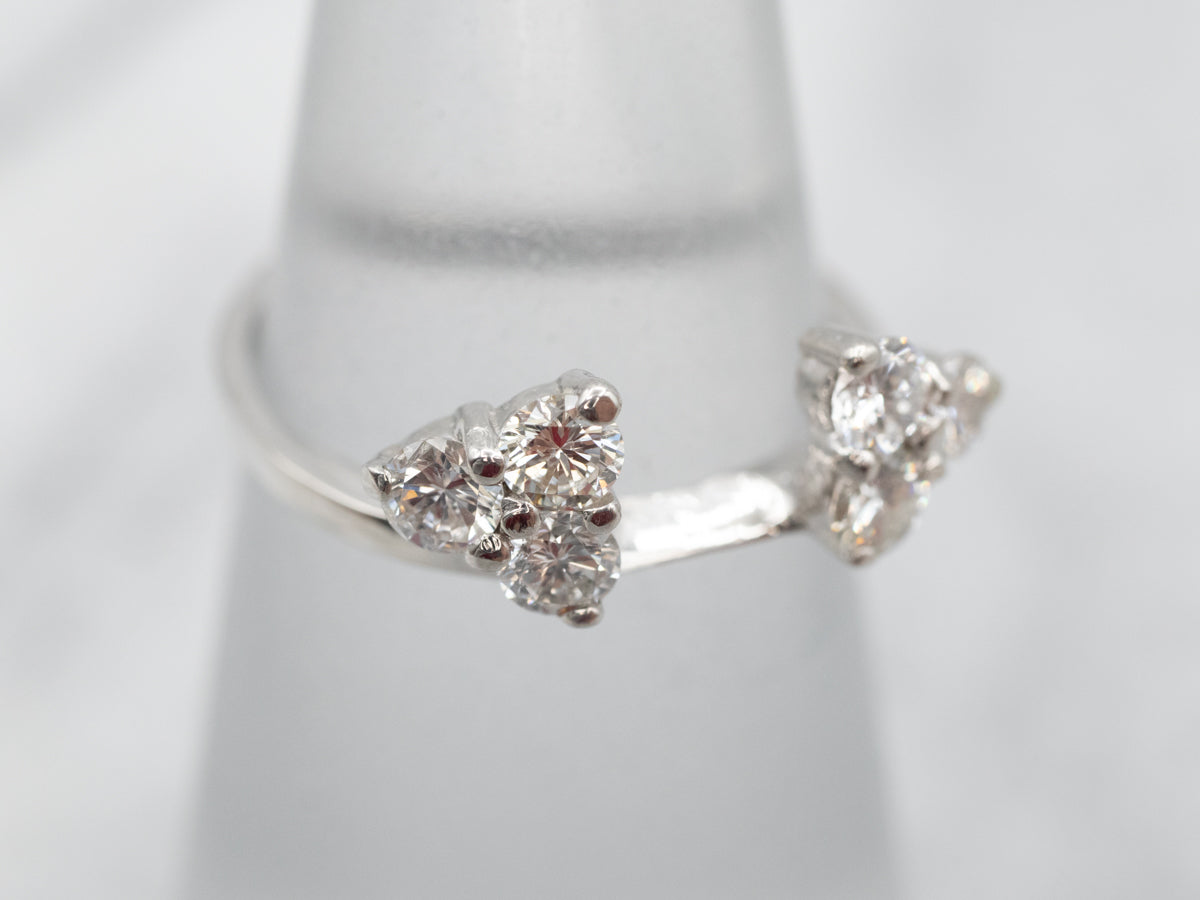 Vintage Platinum Diamond Wrap Solitaire Enhancer