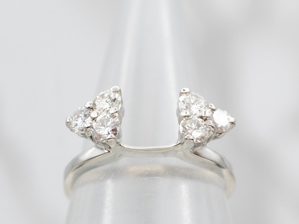 Vintage Platinum Diamond Wrap Solitaire Enhancer