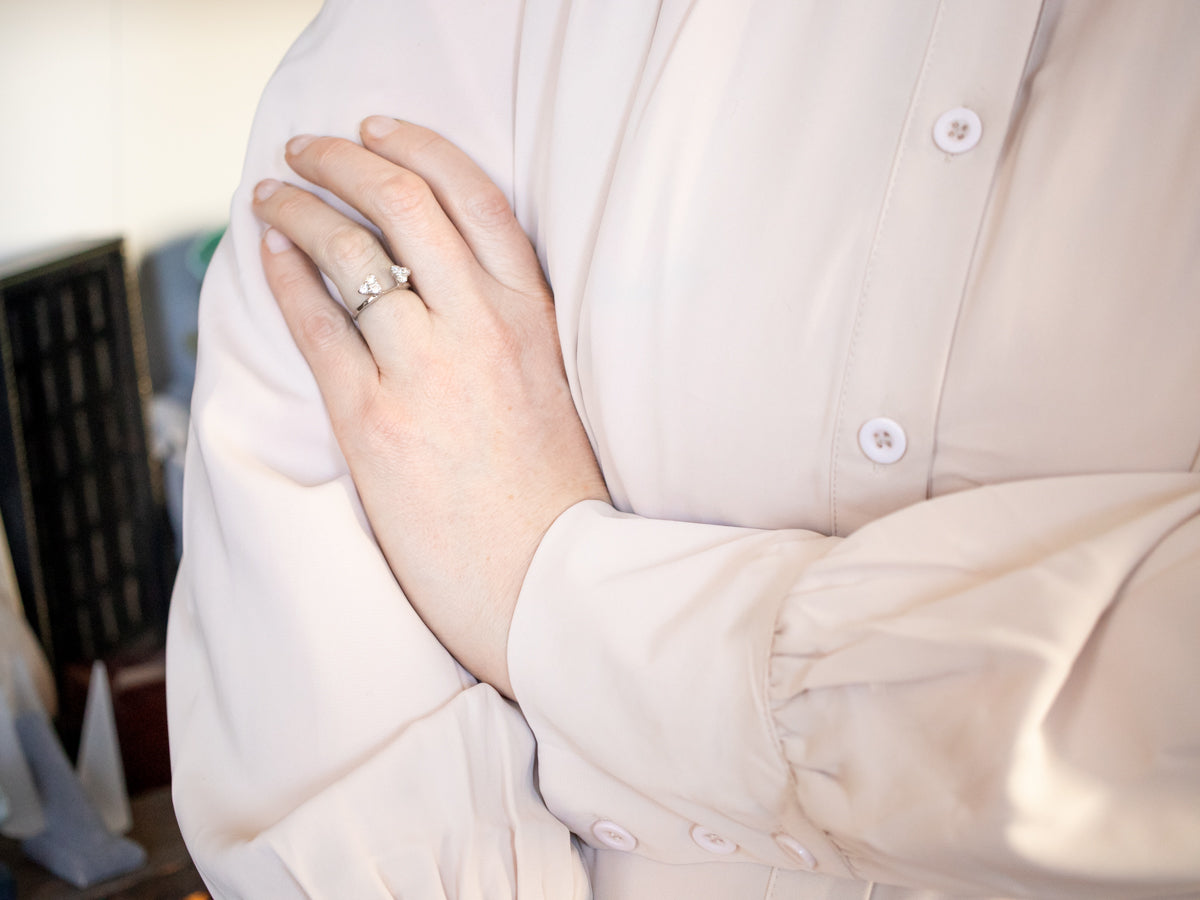 Vintage Platinum Diamond Wrap Solitaire Enhancer