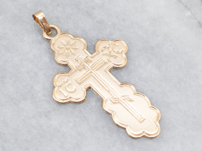 Vintage Gold Eastern Orthodox Cross