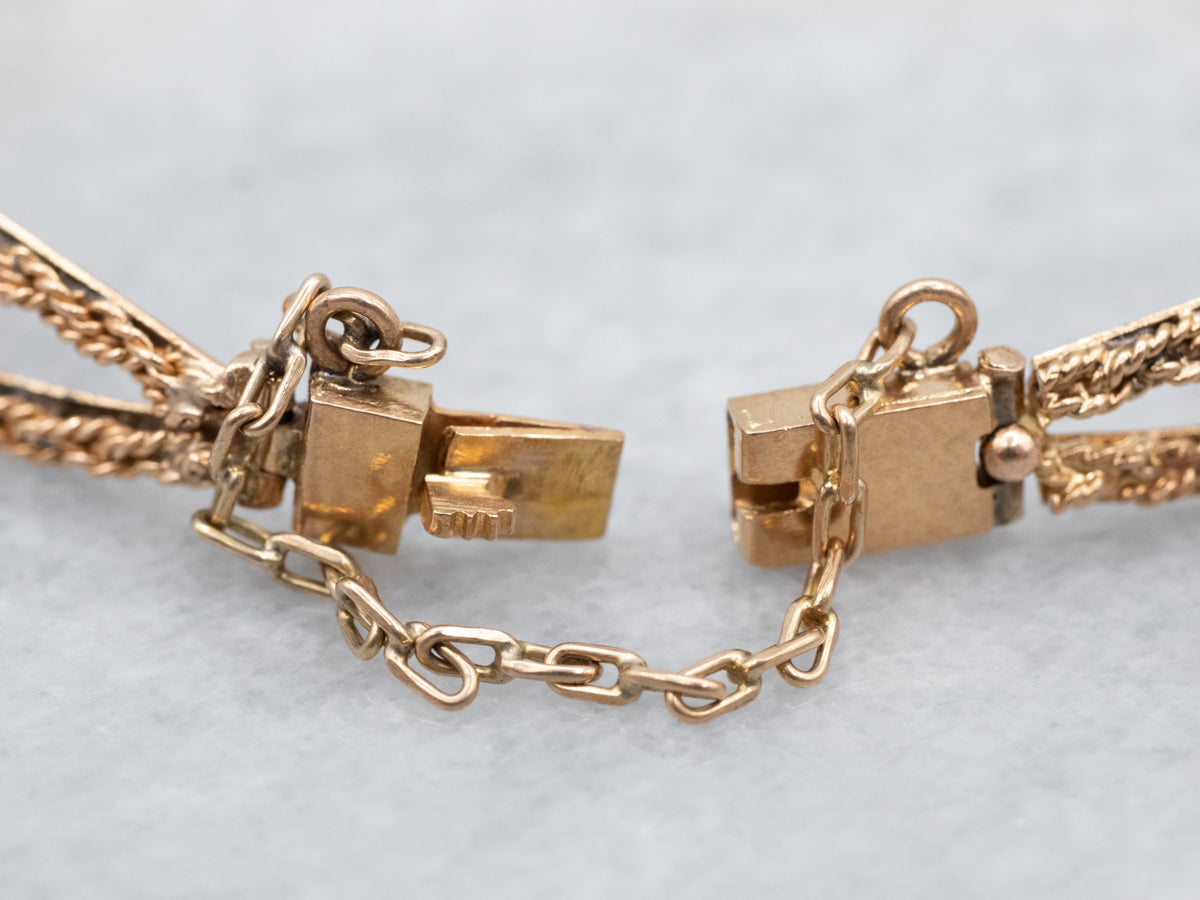 Braided 18-Karat Gold Diamond Link Bracelet