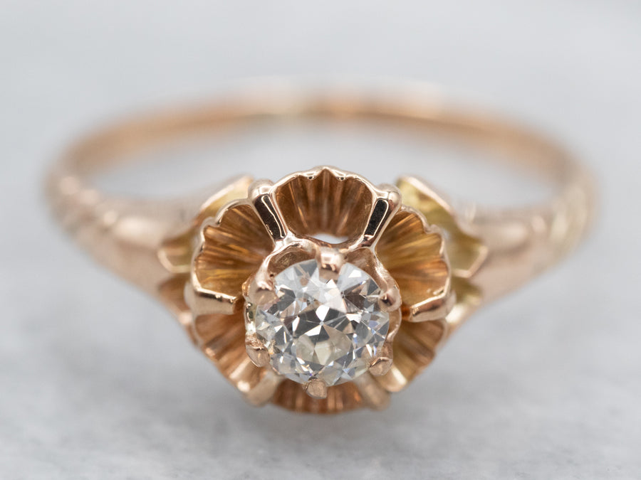 Victorian Era 14k Rose Gold Navette Ring w/ Emerald and Diamonds vintage  jewelry | eBay