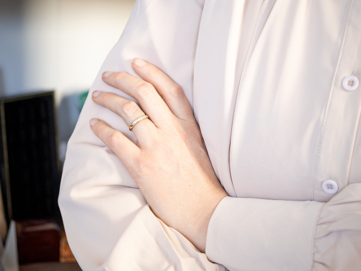 Sparkling Yellow Gold Diamond Band
