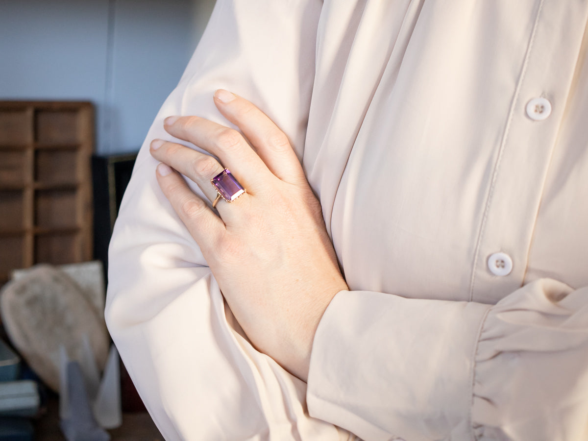Yellow Gold Amethyst Cocktail Ring