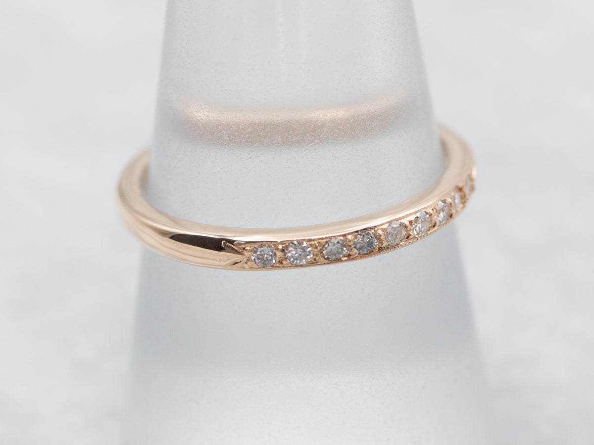 Thin Yellow Gold Diamond Band