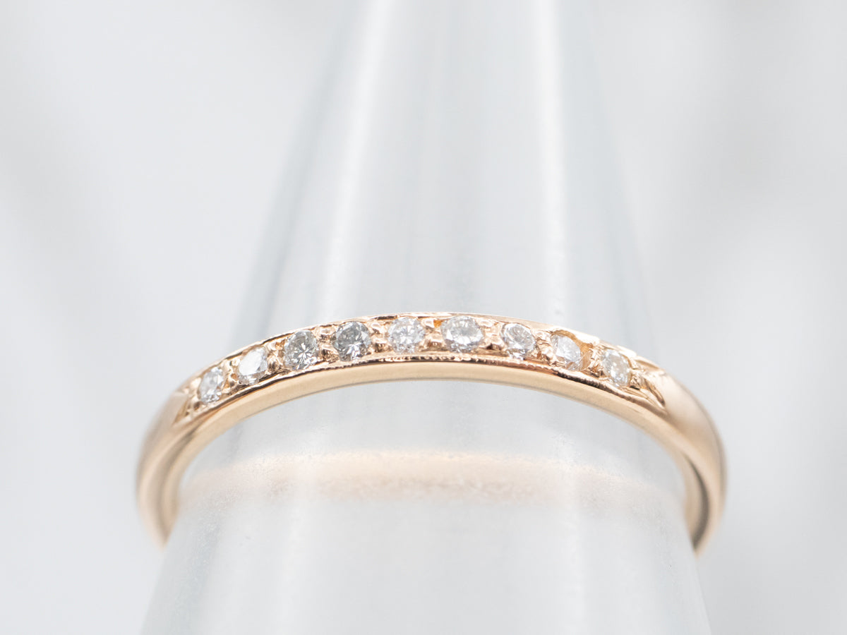 Thin Yellow Gold Diamond Band