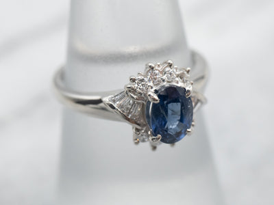 Platinum Sapphire and Diamond Anniversary Ring