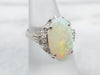 Platinum Opal and Diamond Cocktail Ring