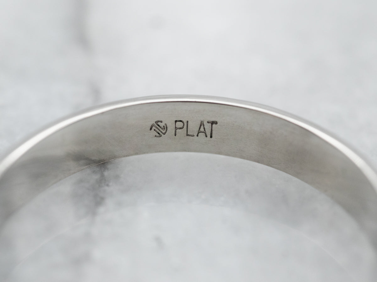 Unisex Sleek Platinum Band