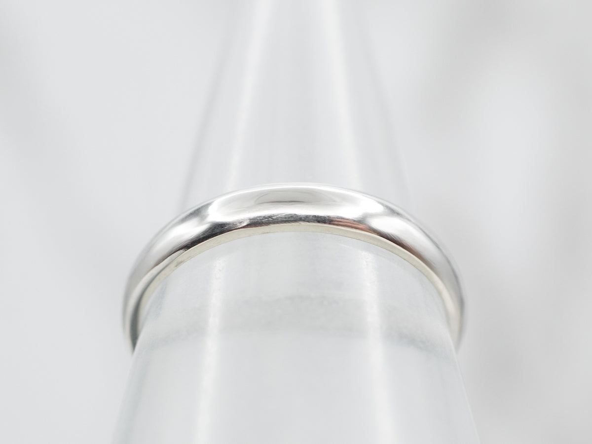 Unisex Sleek Platinum Band