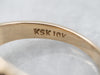 Vintage Gold Signet Ring with Scrolling Details