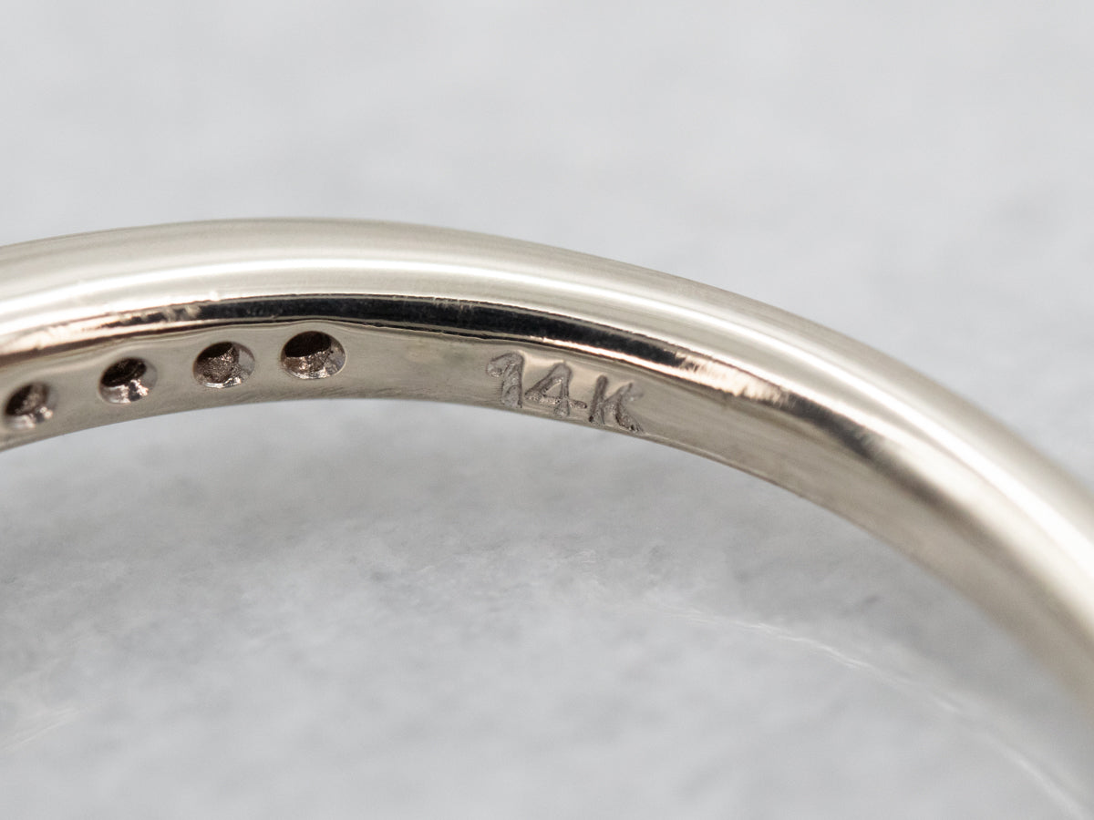 White Gold Sapphire and Diamond Engagement Ring