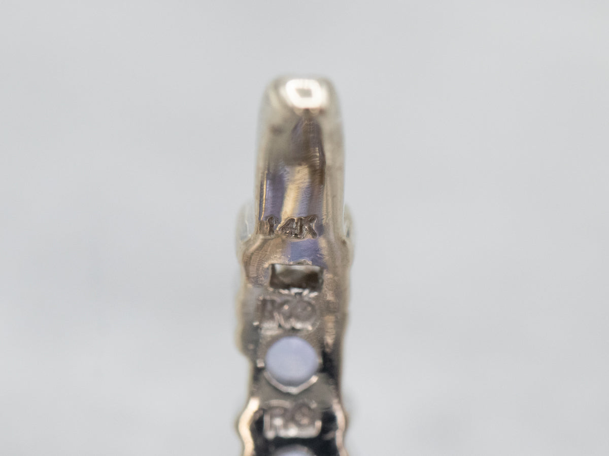 White Gold Tanzanite and Diamond Drop Earrings