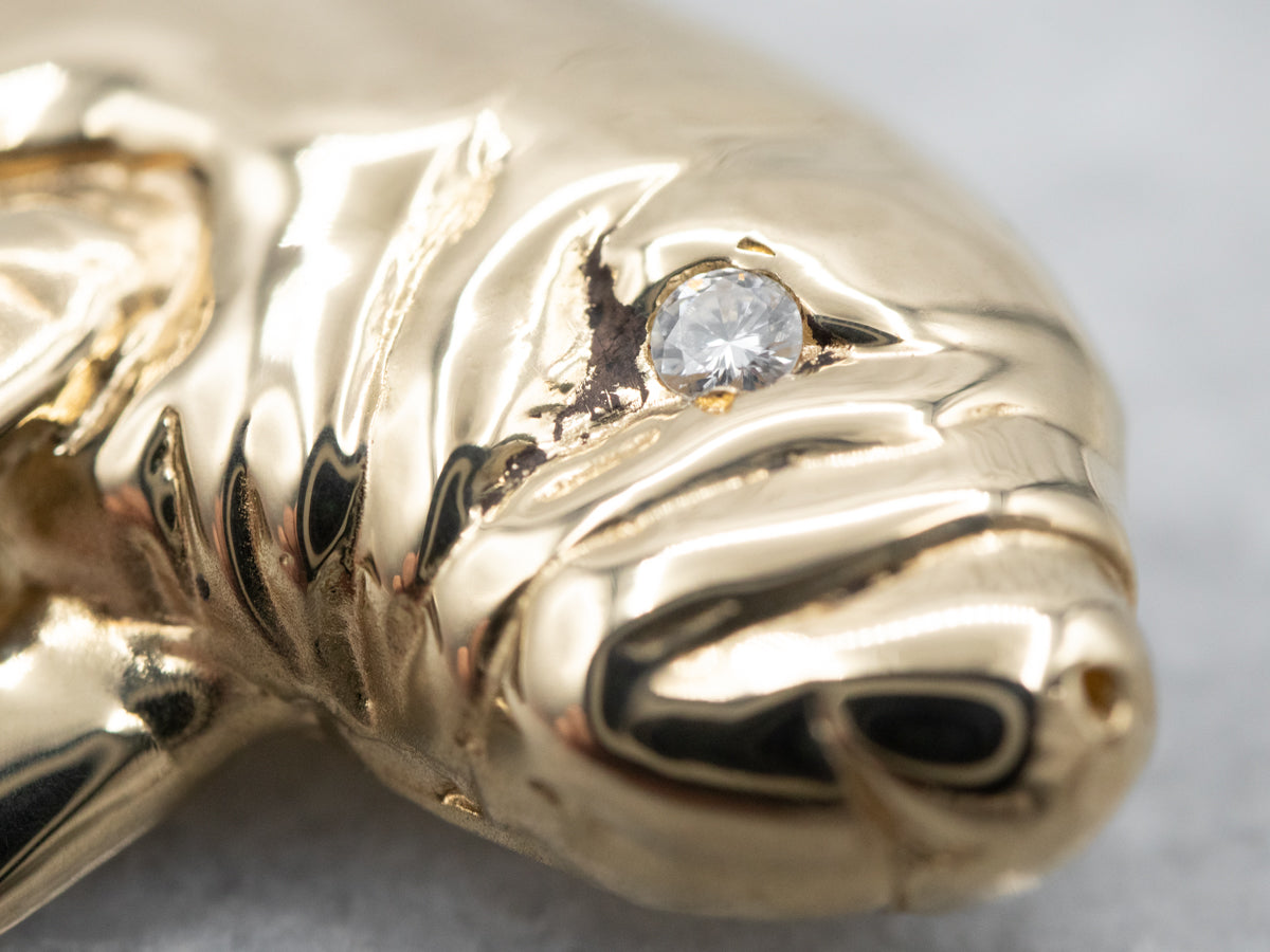 Sparkling Diamond Manatee Pendant