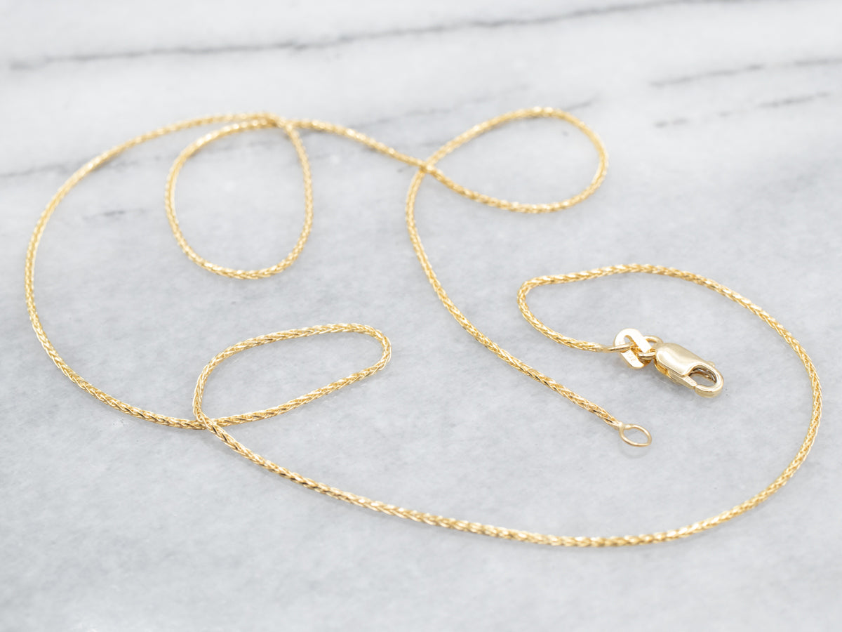 Cadena fina de trigo dorada de 18 pulgadas