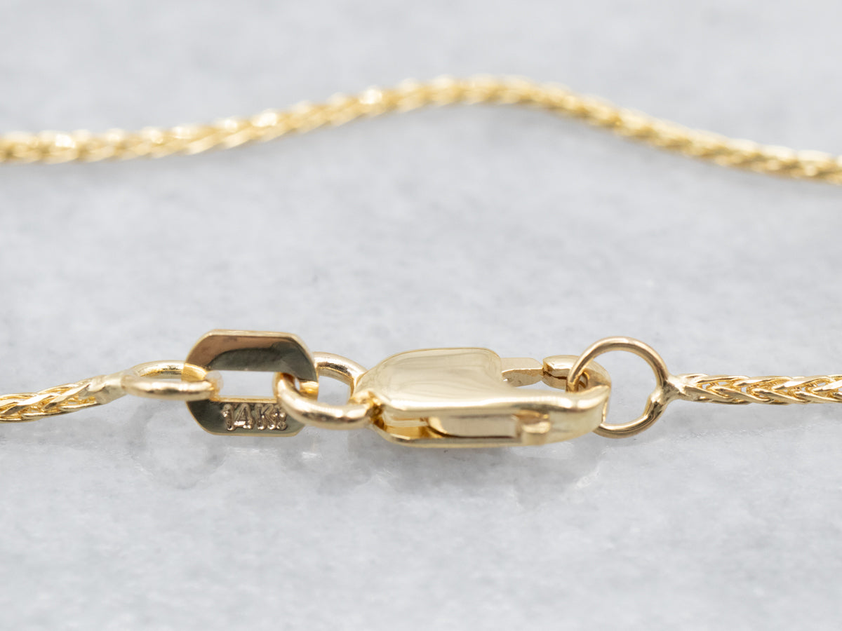 Cadena fina de trigo dorada de 18 pulgadas