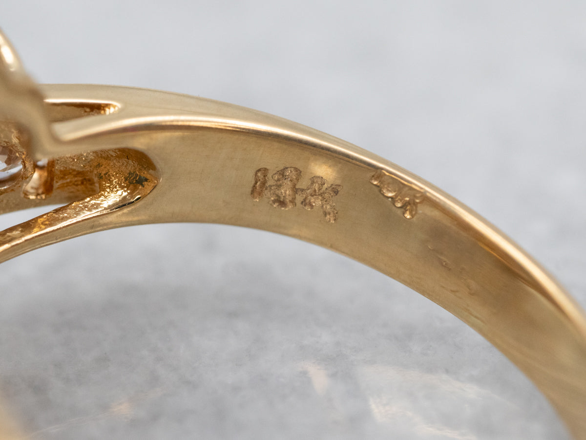 Stunning Blue Tourmaline and Diamond Bypass Cocktail Ring