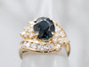 Stunning Blue Tourmaline and Diamond Bypass Cocktail Ring