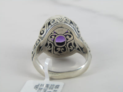 Silver Boho Style Ring With Amethyst Stone