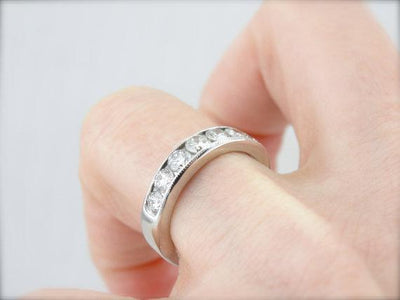 Substantial Channel Set Diamond Wedding Band