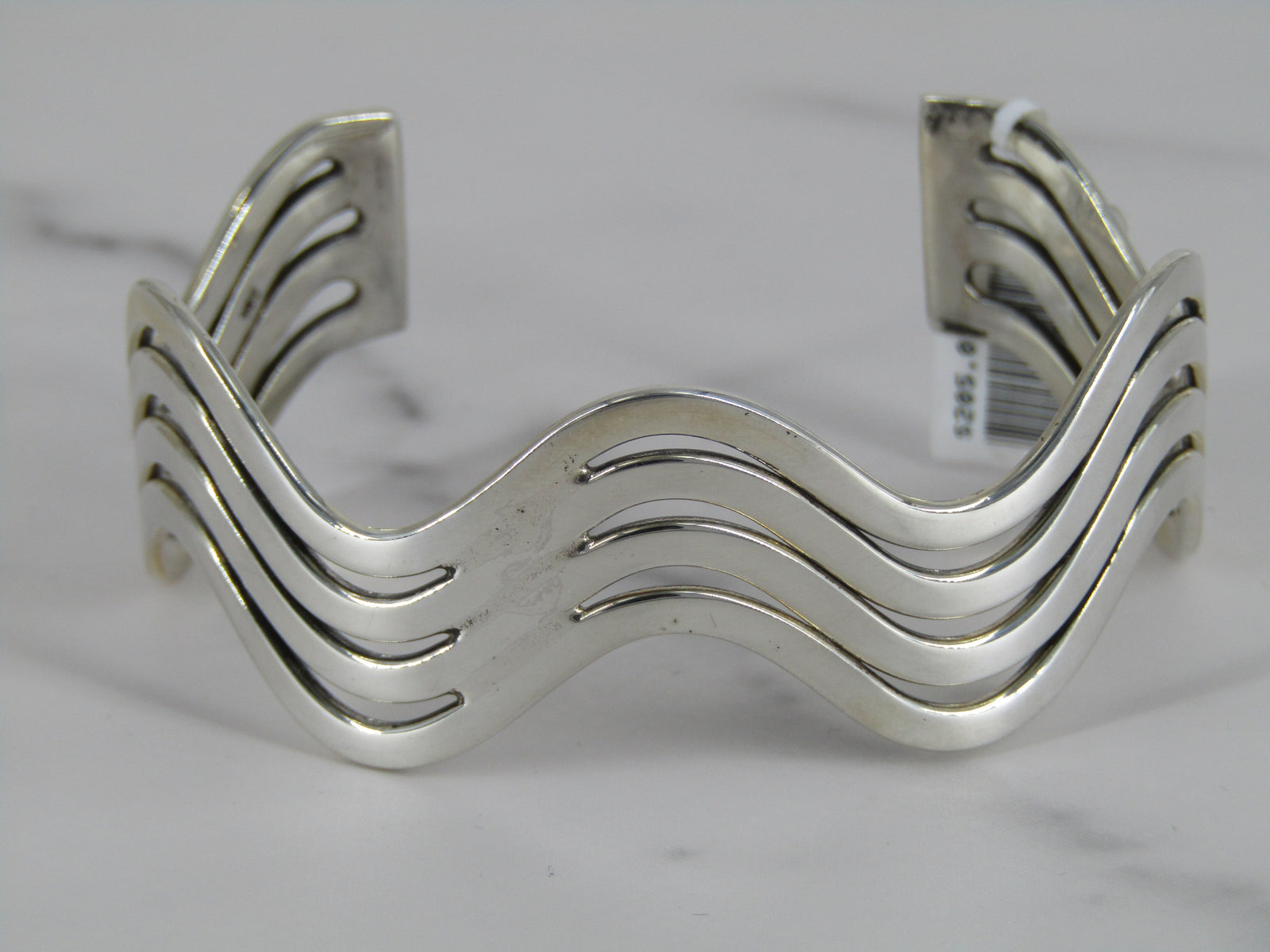 Wavy Frame Cuff Bracelet with Open Work