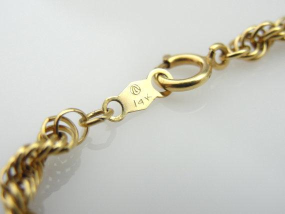 Vintage 14K Yellow Gold Rope Chain