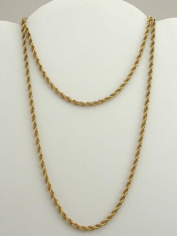 Vintage 14K Yellow Gold Rope Chain