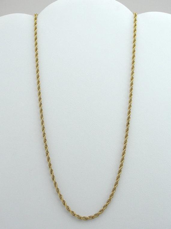 Vintage 14K Yellow Gold Rope Chain