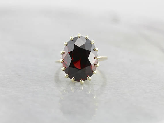 Bold Red Vintage Pyrope Garnet Cocktail Ring