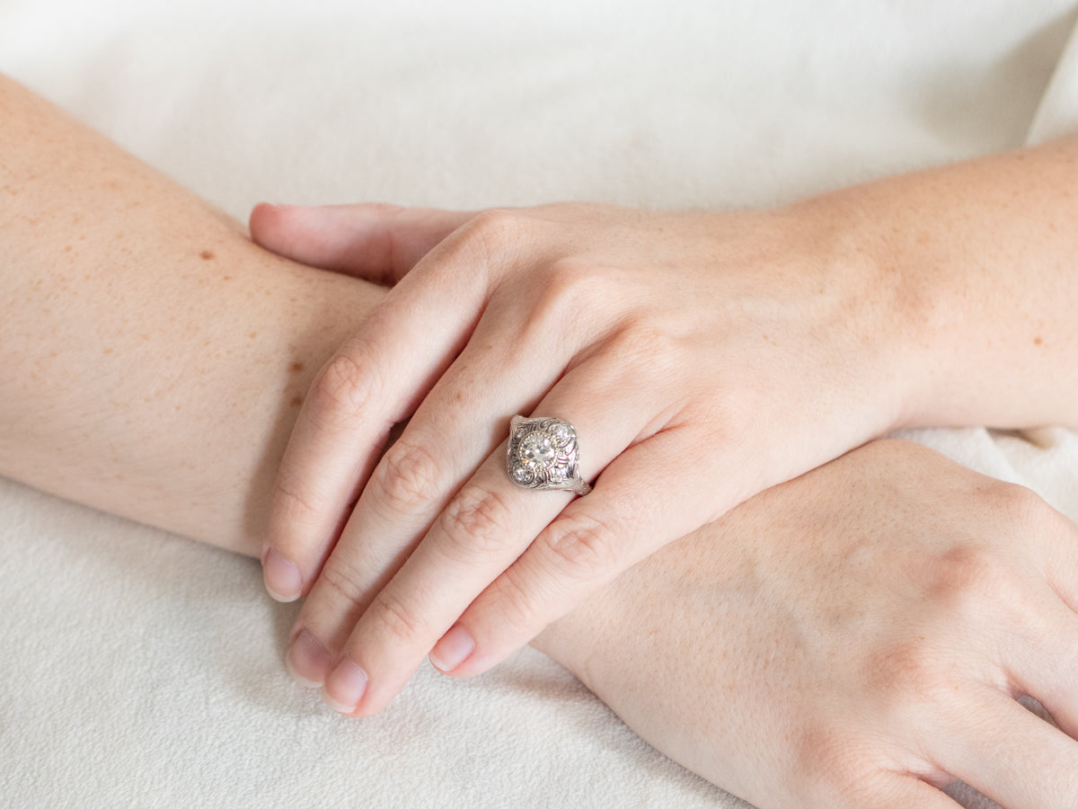 Art Deco Diamond Dinner Ring
