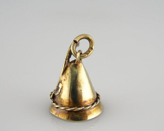 Bavarian, Alps Hat with Feather, Fine Gold Charm