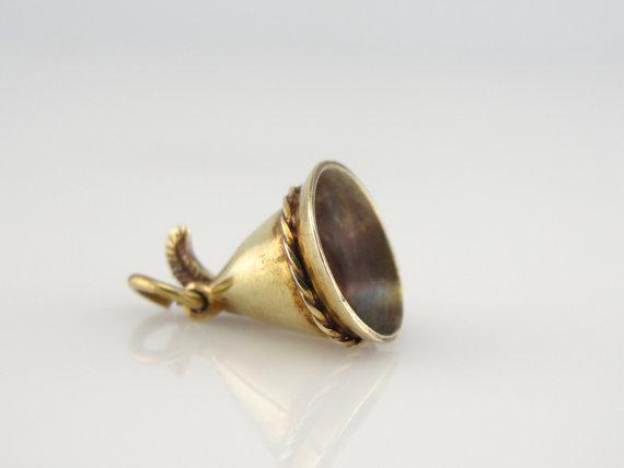 Bavarian, Alps Hat with Feather, Fine Gold Charm