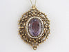 Amethyst in Seed Pearl and Filigree Frame, Pin or Pendant