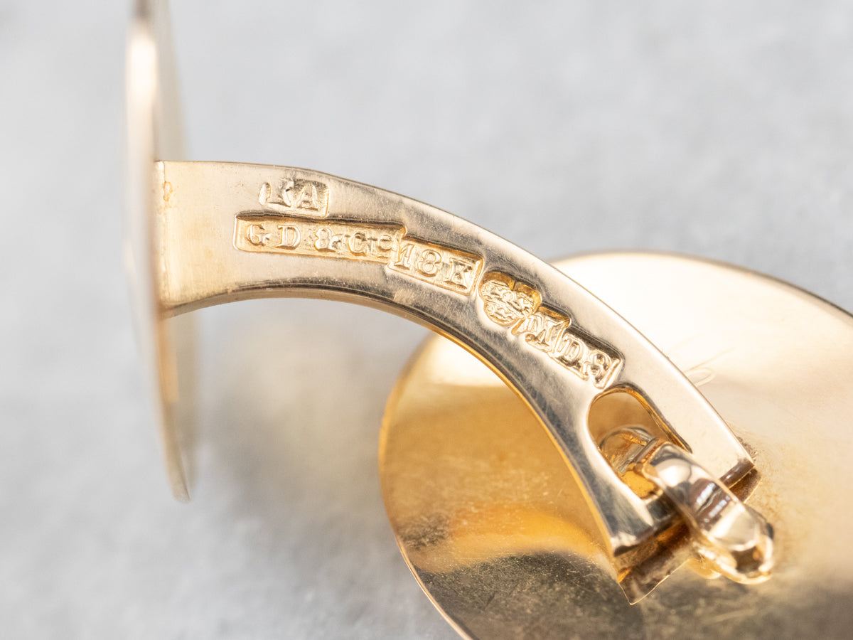Vintage Gustaf Dahlgren 18K Gold Cufflinks