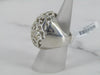 Open Work Swirl Designed Round Domed Silver Ring