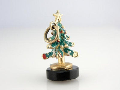 Three Dimensional Christmas Tree Charm with Fine Enamel