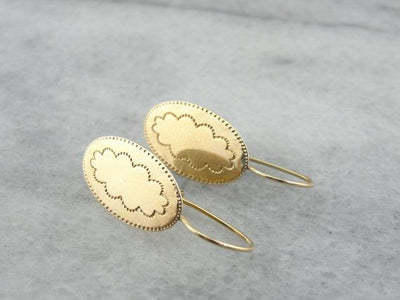 Drop Earrings with Simple Scalloped Motif