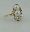 Pearl and Ruby Gold Statement Ring