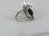 Black Onyx Ring With Surrounding Stripes of Marcasite
