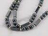 Round And Rectangular Hematite Beaded Necklace