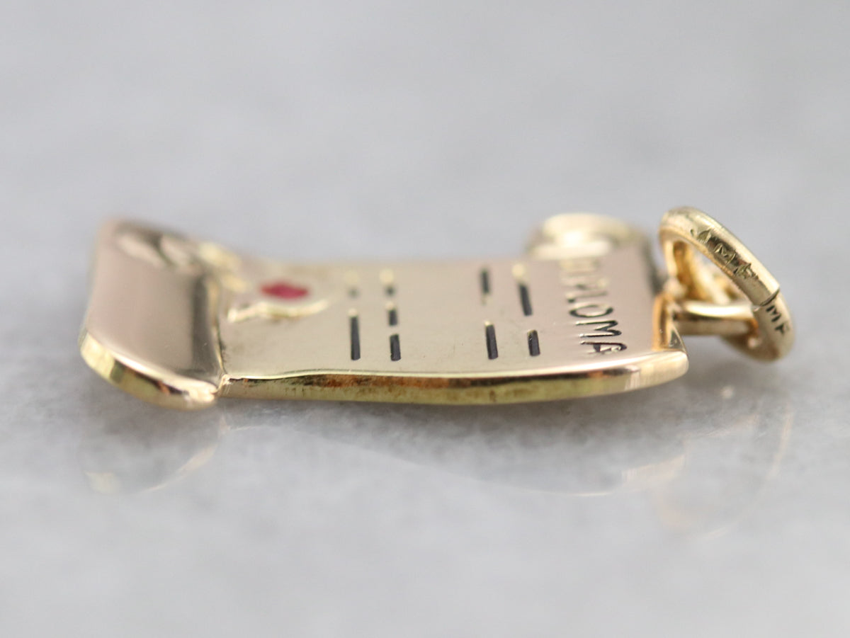 Vintage Gold Diploma Charm