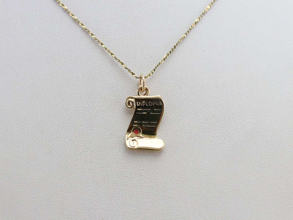 Vintage Gold Diploma Charm
