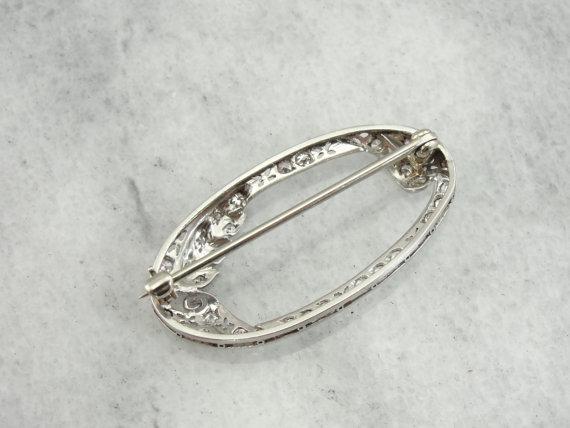 Edwardian Platinum Bar Pin with Fine Diamonds