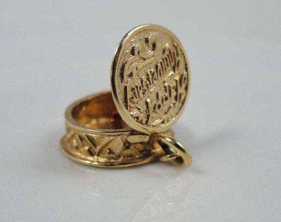 Vintage Anniversary Cake Gold Charm