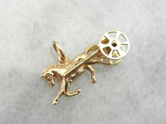 Surrey Horse Racer Gold Charm or Pendant